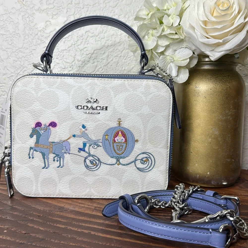Disney X Coach Cinderella Crossbody Box Bag Purse NWT - Picture 2 of 15